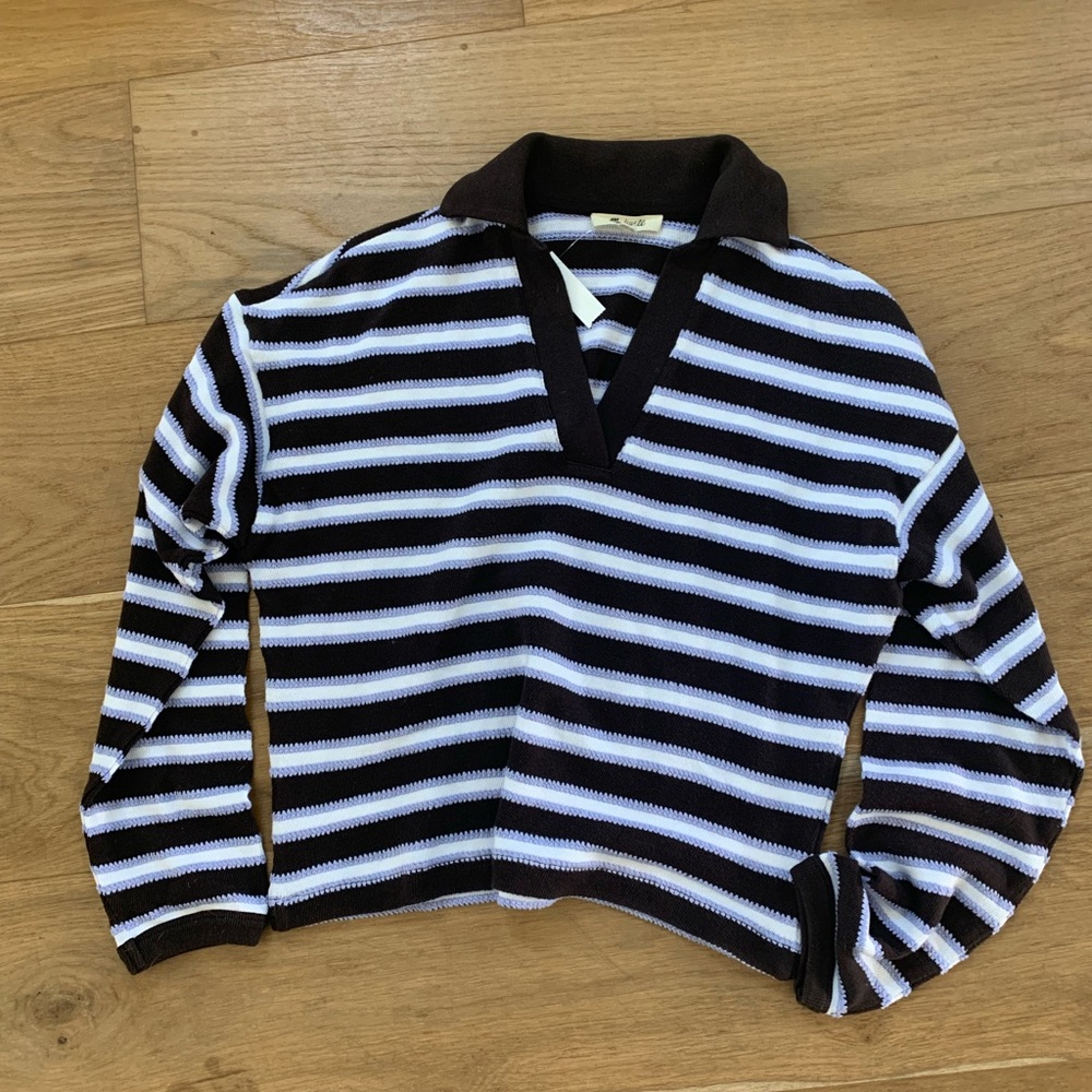 New Madewell Relaxed Polo in Stripe - Picture 4 of 7